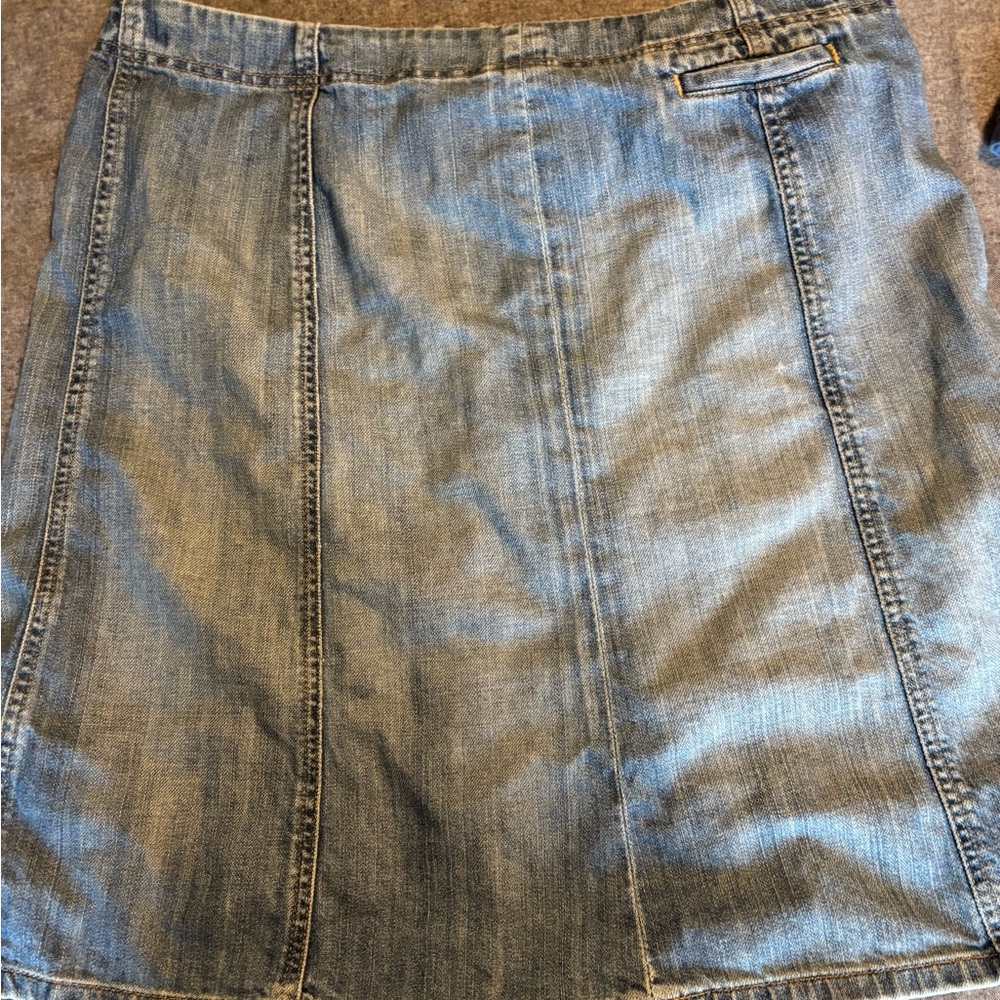 Eddie Bauer Vintage Denim Cotron A-Line Skirt Womens size 16